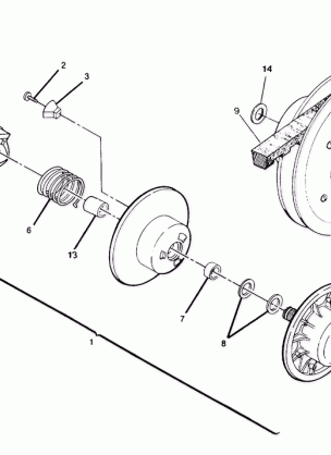 DRIVEN CLUTCH ASSEMBLY 250 6x6  /  W928727 (4922842284032A)