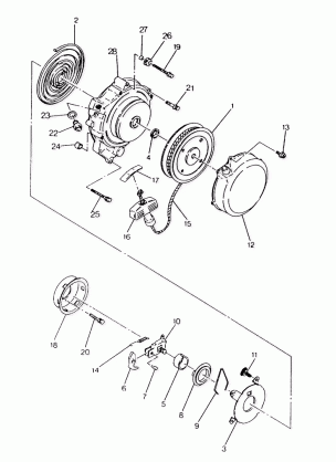 RECOIL STARTER ASSEMBLY 250 6x6  /  W928727 (4922842284049A)