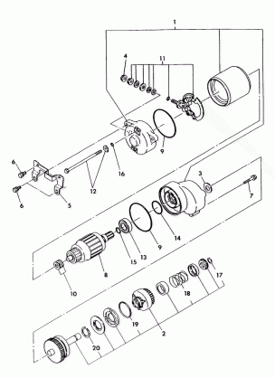 STARTING MOTOR ASSEMBLY 250 6x6  /  W928727 (4922842284047A)