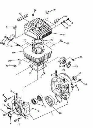 CRANKCASE and CYLINDER ASSEMBLY Trail Blazer  /  W927221 (4922852285031A)