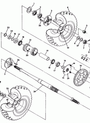 REAR WHEEL DRIVE ASSEMBLY 350 2X4  /  W927539 (4922882288019A)