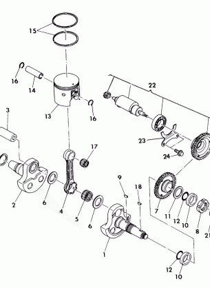 CRANKSHAFT and PISTON 350 2X4  /  W927539 (4922882288032A)