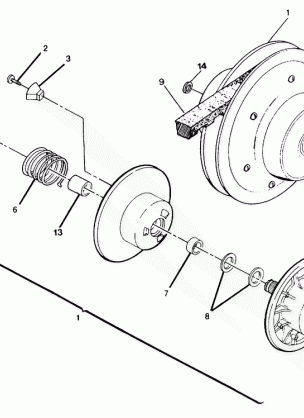 DRIVEN CLUTCH ASSEMBLY 350 2X4  /  W927539 (4922882288024A)