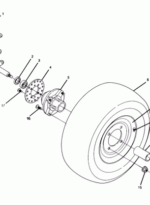 FRONT WHEEL ASSEMBLY 350 2X4  /  W927539 (4922882288017A)