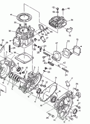 CRANKCASE and CYLINDER 350 4X4  /  W928139 (4922832283037A)