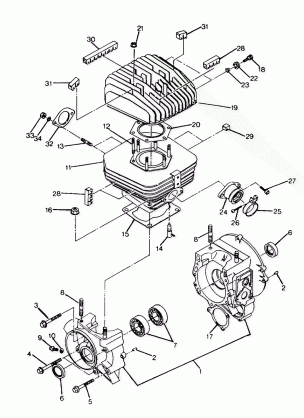 CRANKCASE and CYLINDER ASSEMBLY TRAIL BLAZER (4919761976033A)