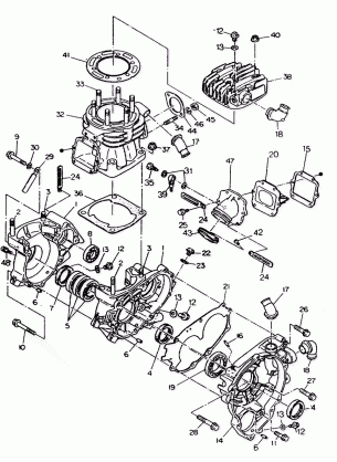 CRANKCASE and CYLINDER  350 2X4-Update (4919821982035A)