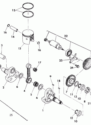 CRANKSHAFT and PISTON 350 2X4-Update (4919821982036A)