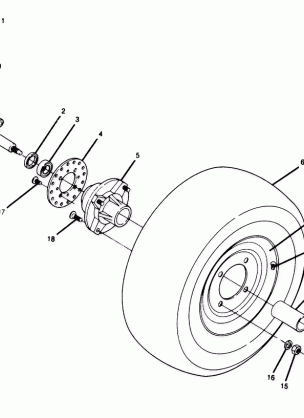 FRONT WHEEL ASSEMBLY   350 2X4 (4919821982017A)