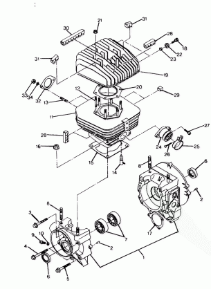 CRANKCASE and CYLINDER  250 4X4 - Update (4919791979041A)