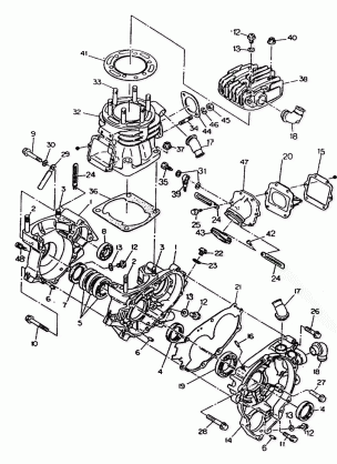 CRANKCASE and CYLINDER  350 4X4 - Update (4919831983041A)