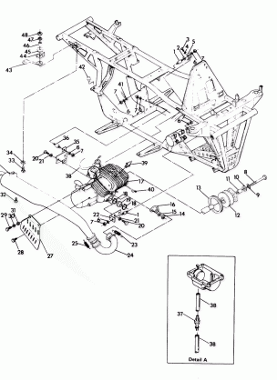 ENGINE & MUFFLER MTG. 250 4X4 - Update (4919791979005A)