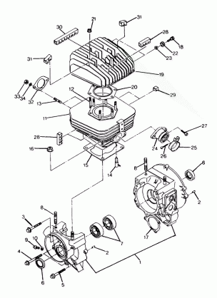 CRANKCASE and CYLINDER ASSEMBLY  BIG BOSS 4X6 (4919801980037A)