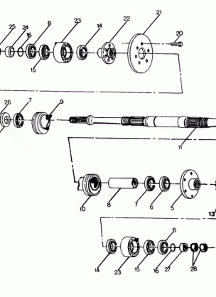 MIDDLE DRIVE ASSEMBLY  6X6 UPDATED 2-91 (4919811981027A)