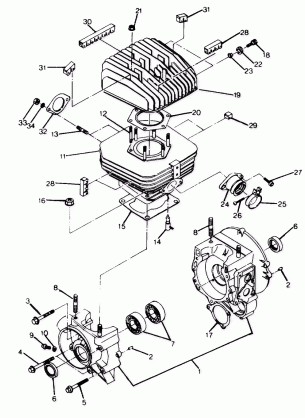 CRANKCASE AND CYLINDER ASSEMBLY 6X6 (4919811981043A)