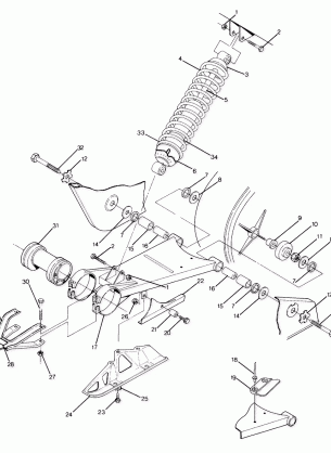 Swing Arm Weldment and Rear Shock Assembly (4917731773025A)