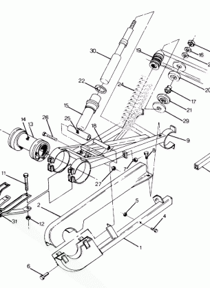 Swing Arm Weldment (Rear) Updated 5 / 90 (4917741774027A)