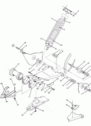 Swing Arm Weldment and Rear Shock  Assembly (4916341634021A)