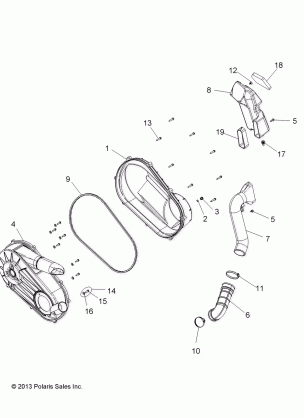 DRIVE TRAIN CLUTCH COVER AND DUCTING - A15DAA32AA / AJ (49ATVCLUTCHCVR14325)