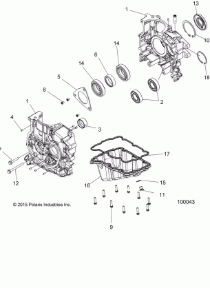 ENGINE CRANKCASE (FROM 11 / 2 / 14) - A15SDA57FH (100043)
