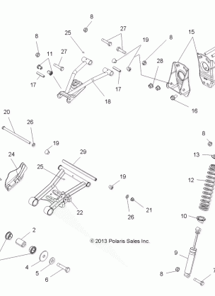 SUSPENSION REAR - A15SDA57FH (49ATVSUSPRR13SP500)