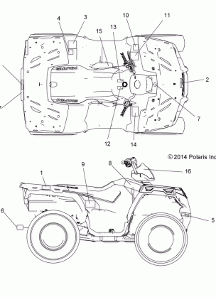 BODY DECALS - A15SEH57AD (49ATVDECAL15570EFI)