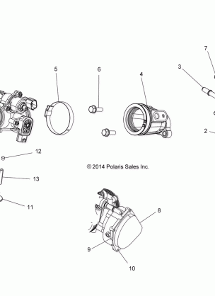 ENGINE THROTTLE BODY and FUEL RAIL - A15SEH57AD (49ATVTHROTTLEBODY15570AA)