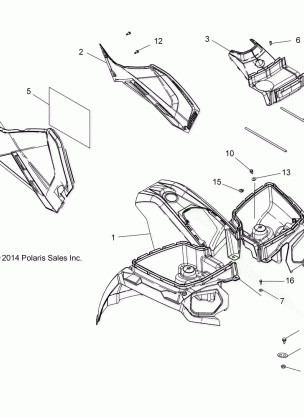 BODY FRONT CAB and SIDE PANELS - A15SEH57AD (49ATVCAB15570A)