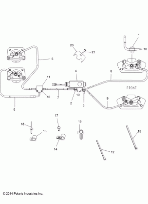 BRAKES BRAKE LINES AND MASTER CYLINDER - A15DAA32EA / EJ (49ATVBRAKELINE15325E)