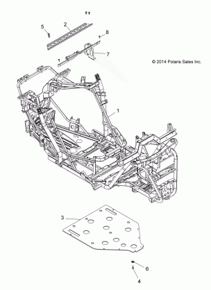 CHASSIS MAIN FRAME AND SKID PLATE - A15DAA32EA / EJ (49ATVSKIDPLATE15325)