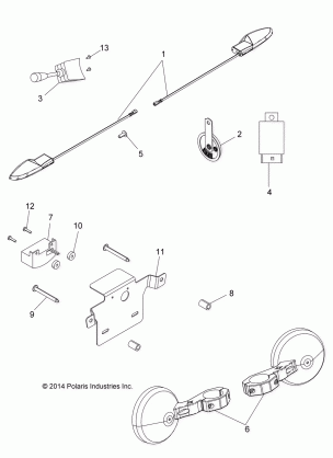 ELECTRICAL TURN SIGNALS HORN AND MIRRORS - A15DAA32EA / EJ (49ATVTURNSIG15325E)