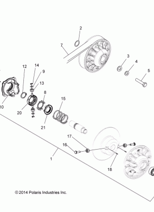 DRIVE TRAIN SECONDARY CLUTCH - A15SJE57AS / AV (49ATVCLUTCHDRIVEN1323248)