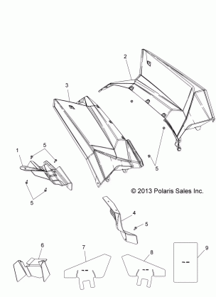 BODY REAR CAB AND HEAT SHIELDS - A15SVE95AW (49ATVCABRR14SCRAM)