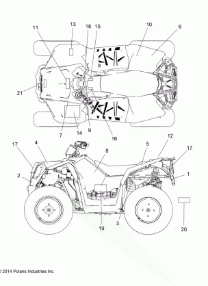 BODY DECALS - A15SVE95HW (49ATVDECAL15SCRMMD)