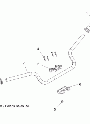 STEERING HANDLEBAR and CONTROLS - A15SVE95HW (49ATVHANDLEBAR13850SCRAM)