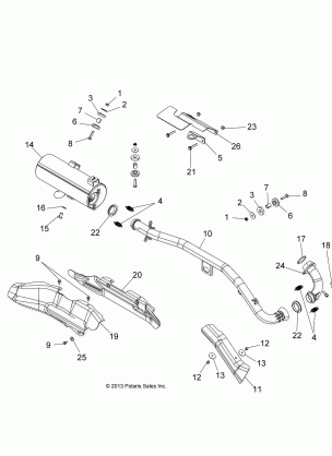 ENGINE EXHAUST - A15SWE57AA / AD (49ATVEXHAUST14570UTE)