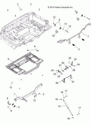 BODY REAR BOX FRAME AND PIVOT - A15SWE57FA (49ATVBOX14570UTE)