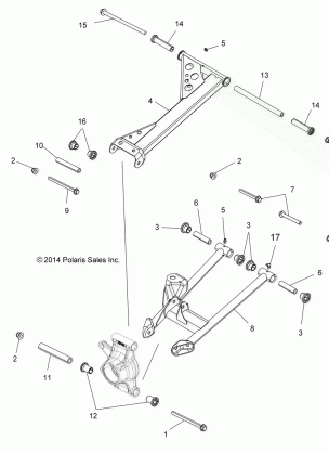 SUSPENSION REAR - A15SXE95AC / AK / AW / L95AM (49ATVSUSPRR14USA)