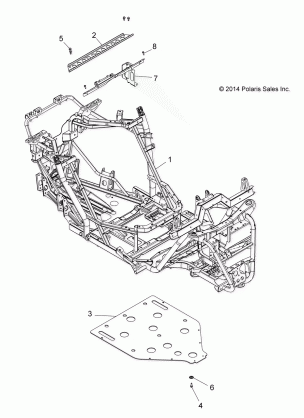 CHASSIS MAIN FRAME AND SKID PLATE - A15DAA57EJ / EH / EEK (49ATVSKIDPLATE15325)
