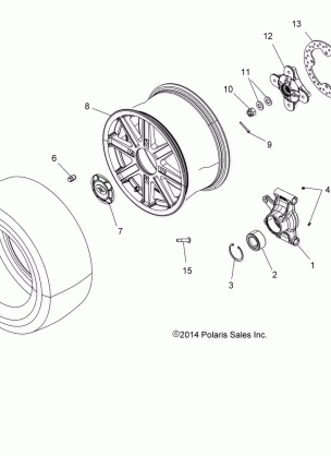 WHEELS REAR and HUB - A15SYE85AS / AV (49ATVWHEELRR15850TRG)