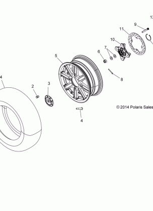 WHEELS FRONT and HUB - A15SYE85HS (49ATVWHEELFRT15850TRG)