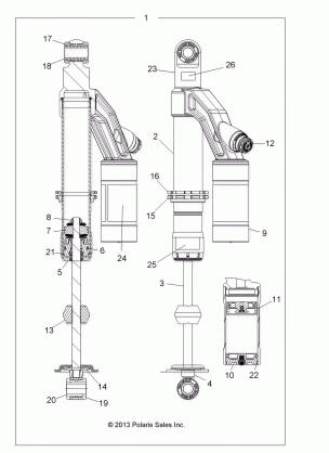 SUSPENSION SHOCK REAR - A15SYL95AP (49ATVSHOCKRR7044100)