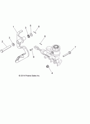 BRAKES PEDAL AND MASTER CYLINDER MOUNTING - A15DAH57EJ (49ATVBRAKEFOOT14SP325)