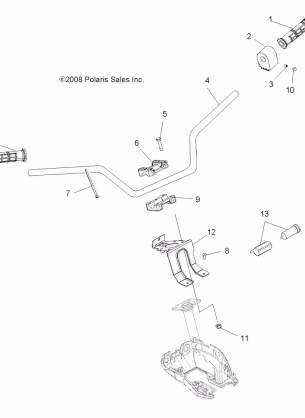 STEERING HANDLEBAR and CONTROLS - A15S6A76FA (49ATVHANDLEBAR09SP500EFI)