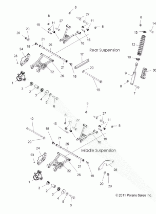 SUSPENSION REAR - A15S6A76FA (49ATVSUSPRR12SP6X6)