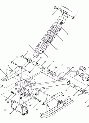 Swing Arm Weldment & Rear Shock Assembly (4914771477021A)