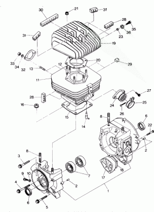 Crankcase and Cylinder Assembly (4913501350031A)