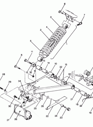 Swing Arm Weldment and Rear Shock Assembly (4913501350021A)