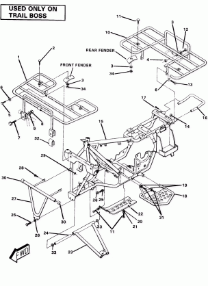 Frame Assembly with Racks-Trail Boss (4911991199004A)