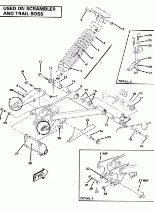 Swing Arm Weldment and Rear Shock Assembly (4911991199032A)